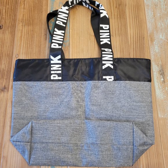 PINK Tote Bag- Charcoal/Black NWOT - Picture 2 of 2